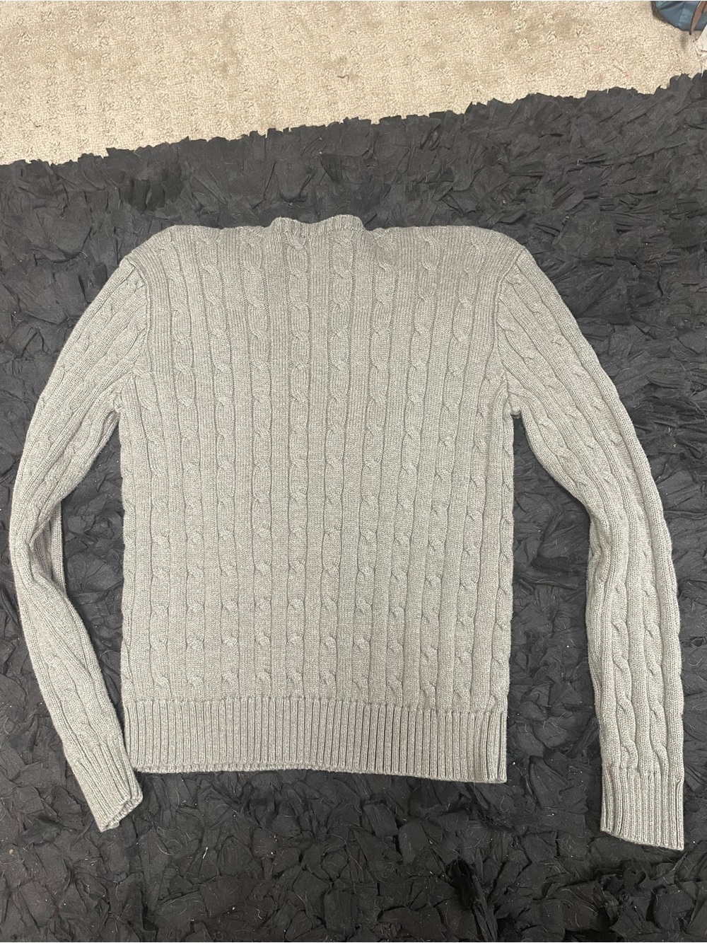 Ralph Lauren Gray Cable-Knit Crewneck Sweater - Picture 4 of 4